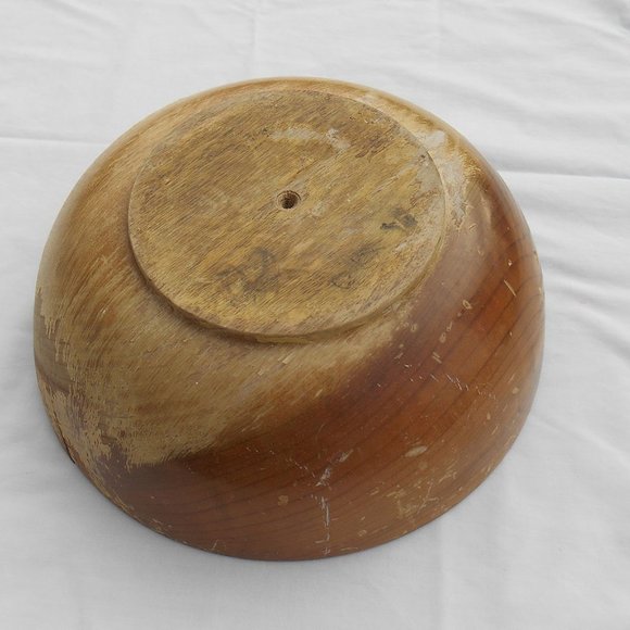 Vintage Wooden Mixing Bowl, 10 inch dia 2.5 deep - Picture 4 of 8